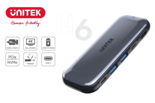 UNITEK HUB USB-C STORAGE M.2, HDMI, USB-C PD 100W, D1046A č.2