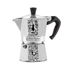 Bialetti Moka Express 90th Anniversary Moka konvička 0,13 l Černá, Stříbrná, Bílá č.1